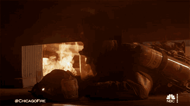 a picture of a fire with #chicagofire written on the bottom