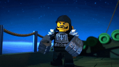 a cartoon character is holding a torch and a flame is coming out of it