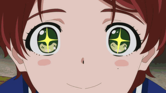 a close up of a person 's eyes with a star in the middle