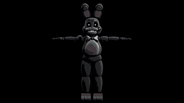 a 3d model of bonnie from five nights at freddy 's with his arms outstretched