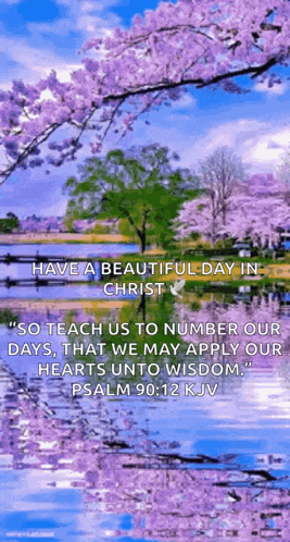have a beautiful day in christ so teach us to number our days , that we may apply our hearts unto wisdom .