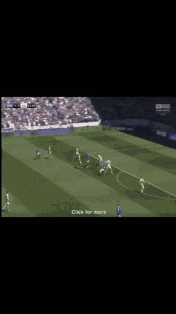 a screen shot of a soccer game with the words click for more