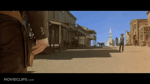 a movie clip from movieclips.com shows a man in a cowboy hat