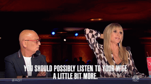 You Should Possibly Listen To Your Wife A Little Bit More Heidi Klum GIF - You Should Possibly Listen To Your Wife A Little Bit More Heidi Klum Americas Got Talent GIFs