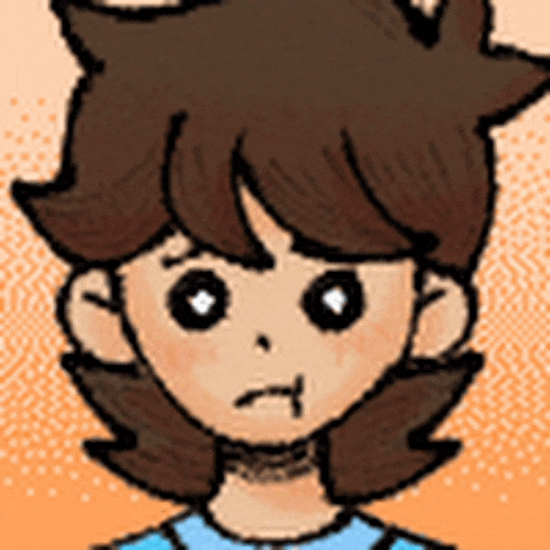 a close up of a cartoon character 's face with a sad look on his face