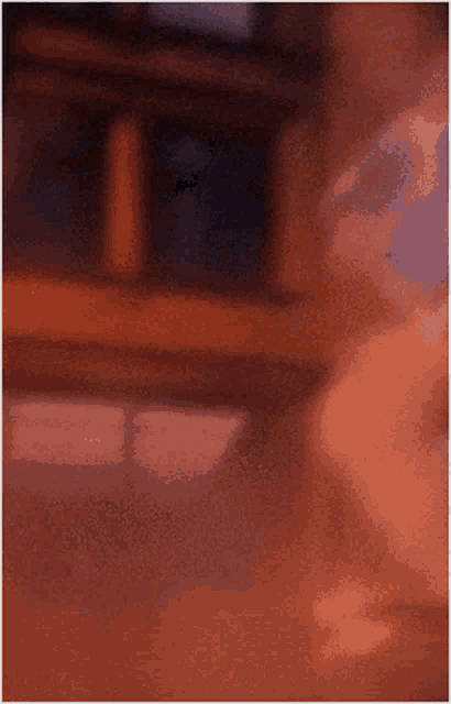 a blurred image of a person in a room