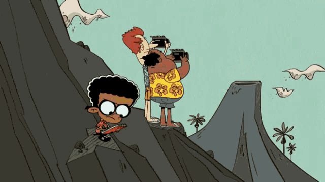 a cartoon of a man taking a picture of another man with a camera