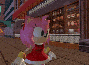 a cartoon character says yaaaay in front of a bakery