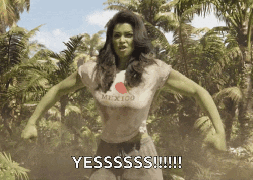 a woman in a mexican shirt says yesssss !!!