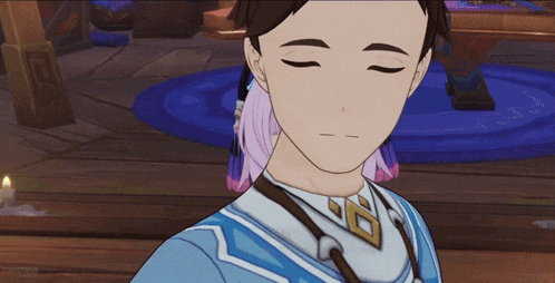 a close up of a person 's face with their eyes closed in a video game