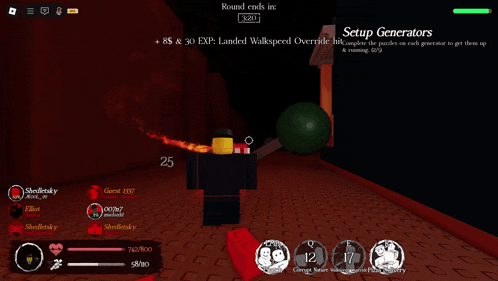 a screenshot of a game that says setup generators on the bottom