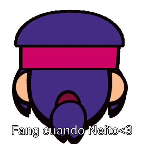 a cartoon character with a heart and the words fang cuando neito < 3 on the bottom