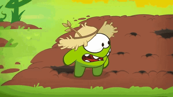 a cartoon character wearing a straw hat stands in a field