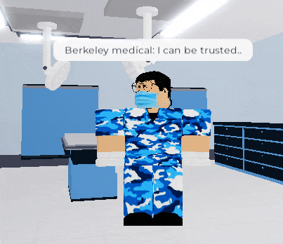 a man wearing a mask says berkeley medical and can be trusted
