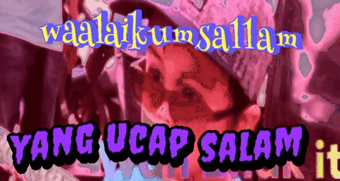 a cartoon drawing of a woman with the words waalaikum salam yang ucap salam it