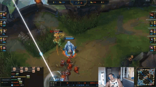 a league of legends game is being played on a screen