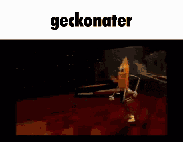 a picture of a lizard with its mouth open and the word geckonater written above it