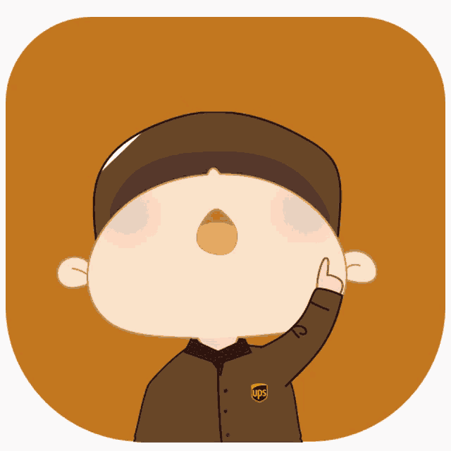 a cartoon illustration of a man wearing a ups shirt