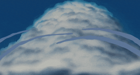 a painting of a cloudy sky with a few lines visible