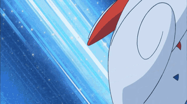 a cartoon drawing of a penguin with a red tail