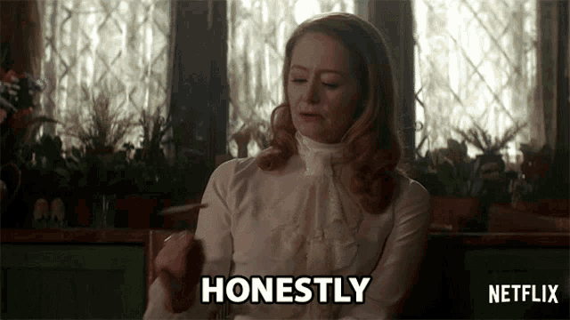 a woman is smoking a cigarette and says " honestly "