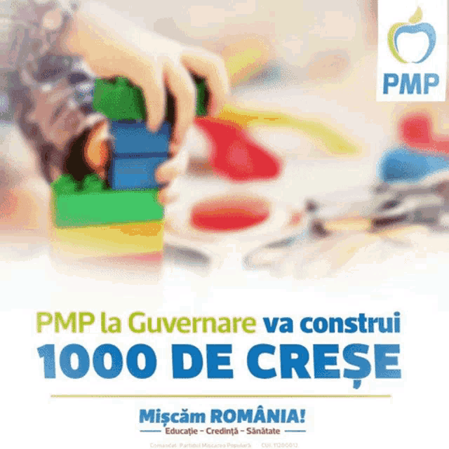 a poster for pmp la guvernare va construi 1000 de crese miscam romania