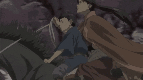 a man and a woman are riding on the back of a black horse