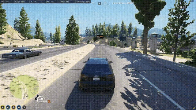 a screenshot of a video game shows a car with a license plate that says aeo on it