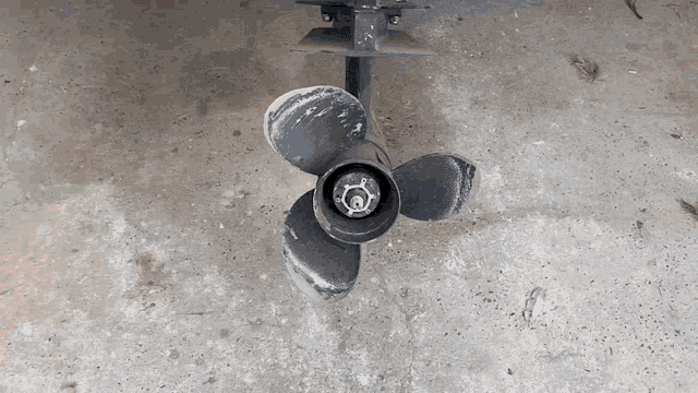 a close up of a propeller on a boat