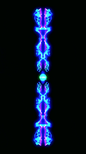 the letter i is glowing in the dark and looks like a kaleidoscope