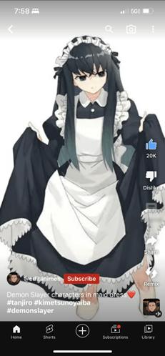 He Look So Cute Muichiro GIF - He Look So Cute Muichiro Cute In A Maid Dress GIFs