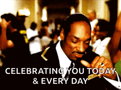 a man in a suit and tie says celebrating you today & every day