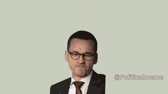 a picture of a man with glasses and a hand on his head with the caption political meme