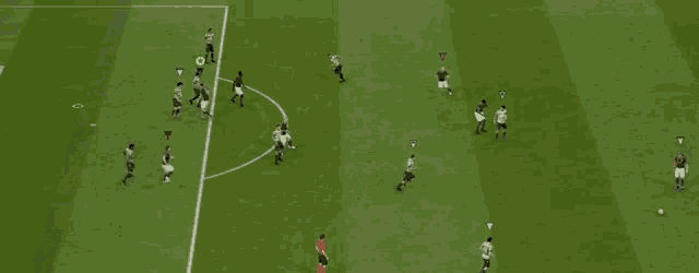 a group of soccer players are playing a game and one of them is wearing a jersey that says the king