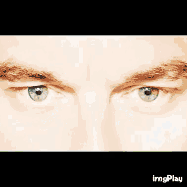 a close up of a man 's eyes with the words imgplay below