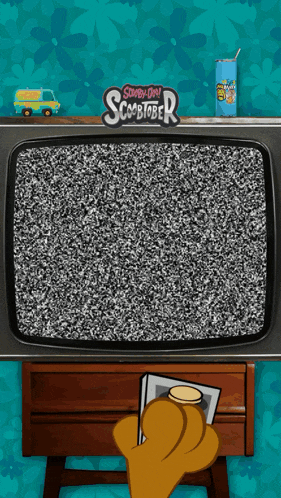scooby doo scoobiober is displayed on the screen of a television
