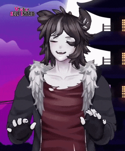 a black and white anime character with the words vtuber self intro on the top