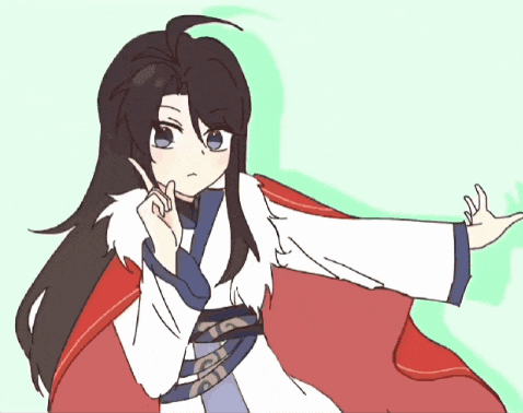 a drawing of a girl with long black hair
