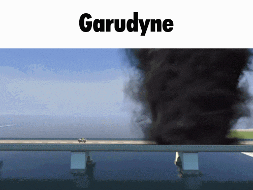 a picture of a bridge with the word garudyne on the top