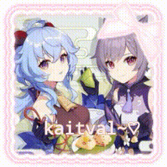 a picture of two anime girls with the name kaitval written on the bottom