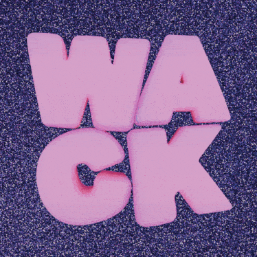 the letters wa and ck are pink on a purple background