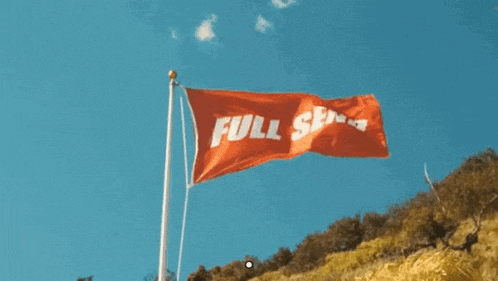 a red flag with full send written on it