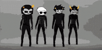 a group of cartoon characters are holding hands and dancing together