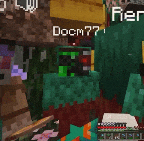 a screenshot of a minecraft game with the time 00 : n77 displayed