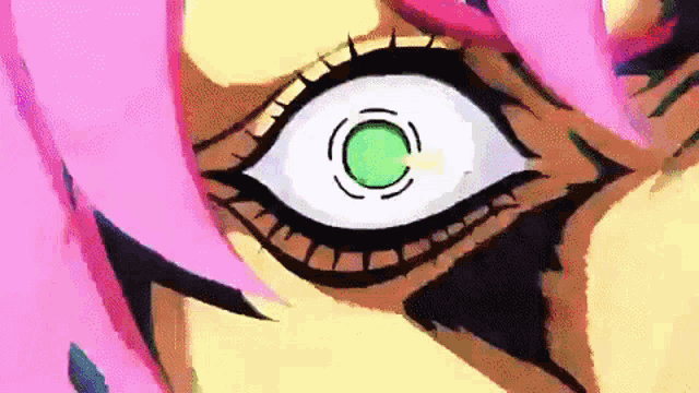 a close up of a person 's eye with a green circle in it .