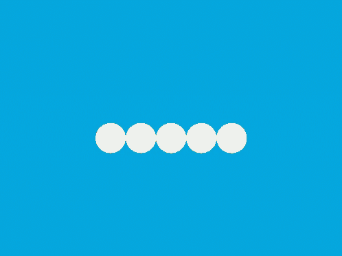 a blue background with three white circles and a yellow sun in the middle
