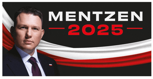 a man in a suit and tie is standing in front of a banner that says mentzen 2025