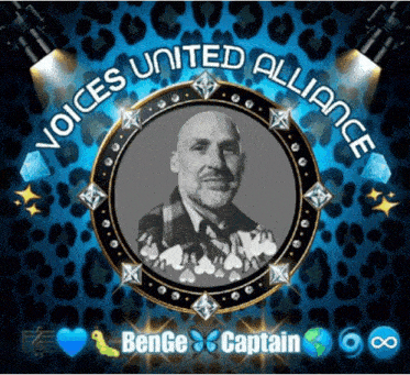 a picture of a man in a circle with the words voices united alliance on it