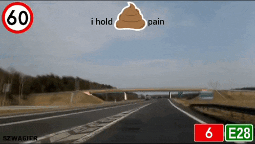 a highway with a sign that says 6 e28 on it