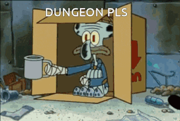 squidward from spongebob is sitting in a cardboard box holding a cup of coffee